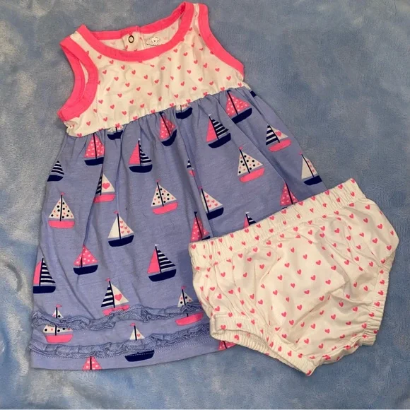 Koala baby girl polka dot and sail boats matching set - Picture 6 of 6